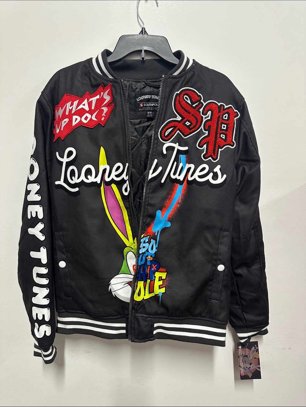 Warner Bros. Black Looney Tunes Graphic Varsity Jacket
